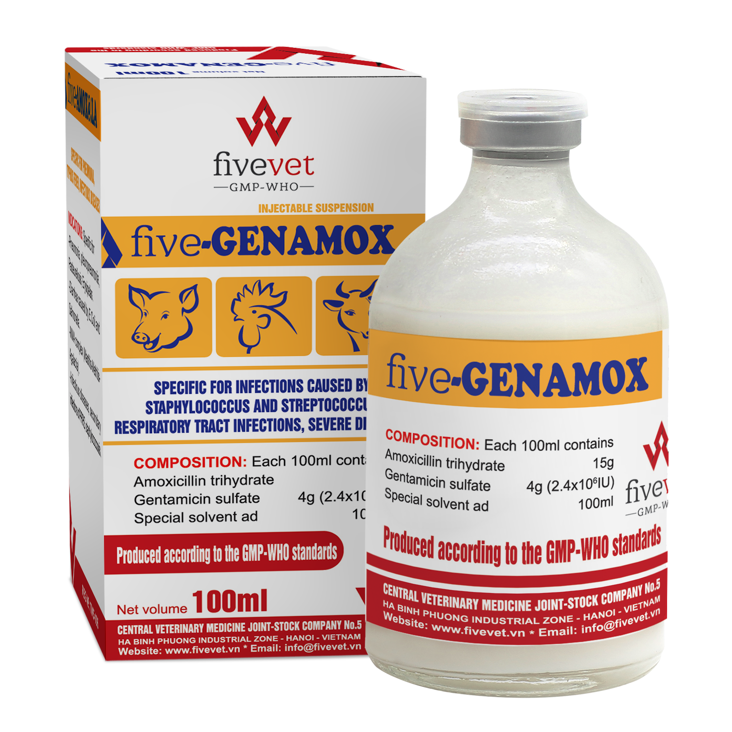 Genrix 5 Fivevet - Central Veterinary Medicine JSC No.5 • five-Genamox